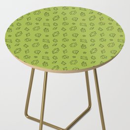 Light Green and Black Gems Pattern Side Table