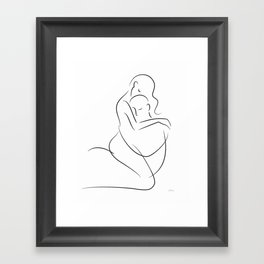 Sexy art for bedroom. Subtle erotic making love drawing. Framed Art Print