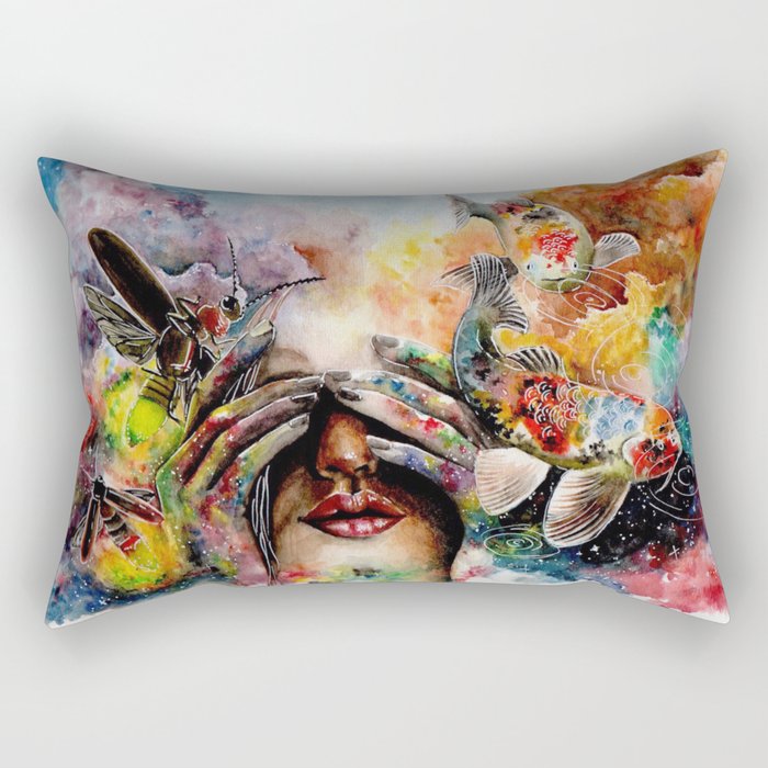She lived with her head in the clouds... Rectangular Pillow