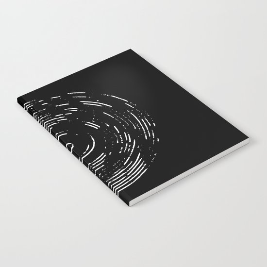 Record White on Black Notebook