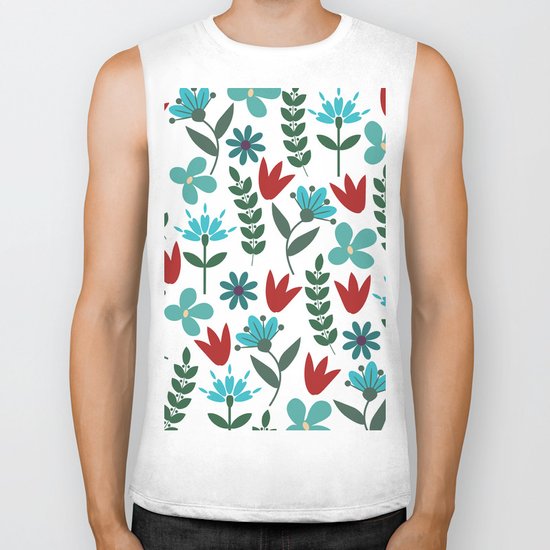 Flower Pattern VIII Biker Tank
