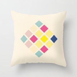Rona - Colorful Abstract Art Pixel Pattern Throw Pillow