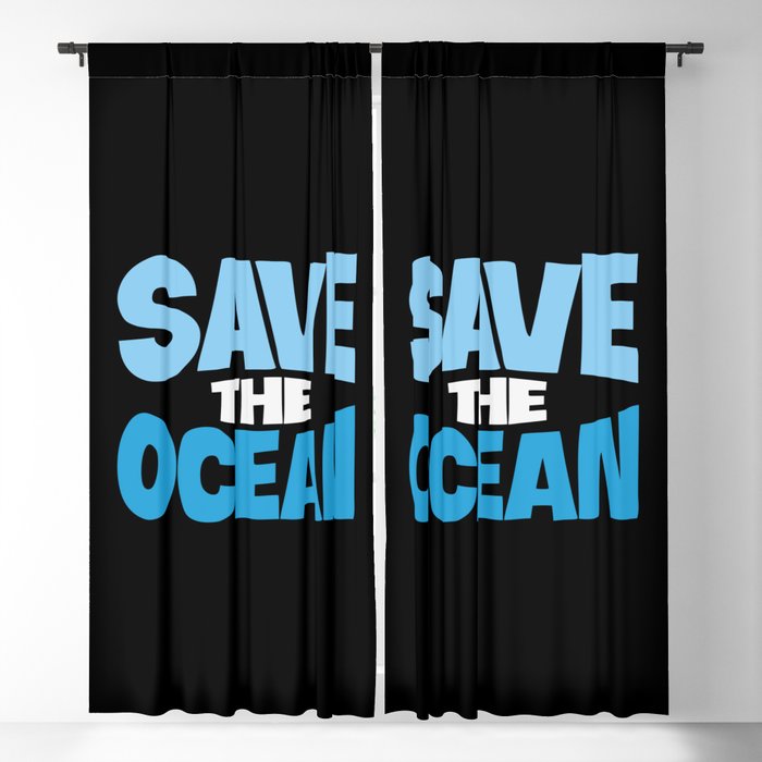 Save The Ocean Earth Day Awareness Blackout Curtain