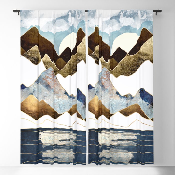 Minimal Abstract Mountains Blackout Curtain