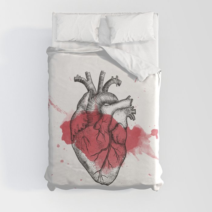 Anatomical heart - Art is Heart  Duvet Cover