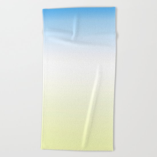 Blue White Yellow Gradient Beach Towel