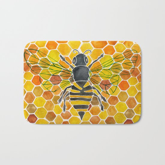 Bee & Honeycomb Bath Mat
