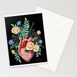 Floral Heart Painting Stationery Cards