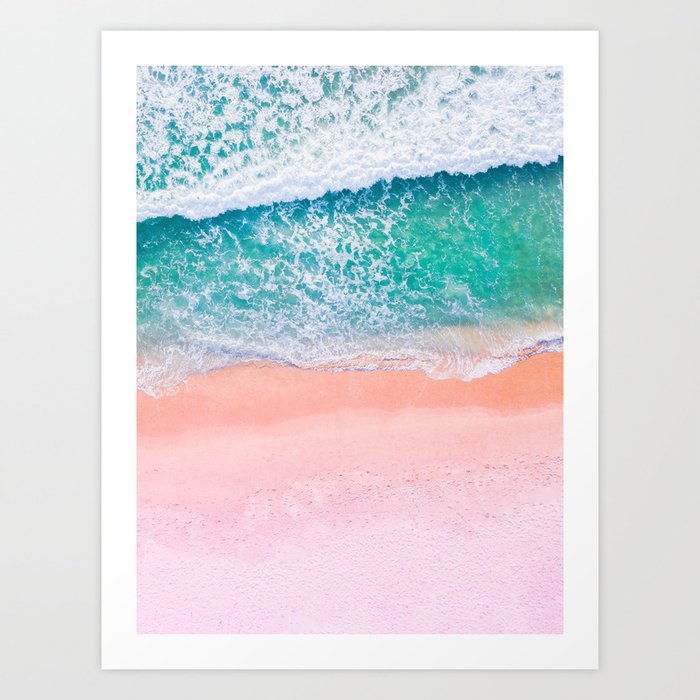 Pink Sands Turquoise Water Caribbean Dream Art Print