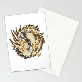 Wildcat Roar - Mountain Lion - Orange Ochre Stationery Cards
