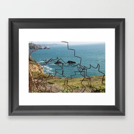 modern metal beach art Framed Art Print