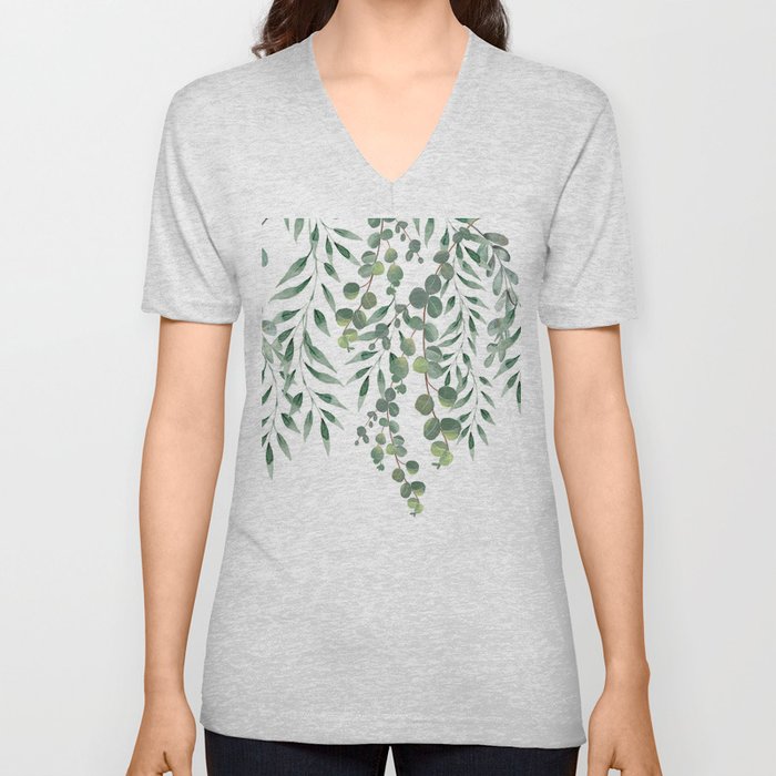 Eucalyptus Leaves  V Neck T Shirt