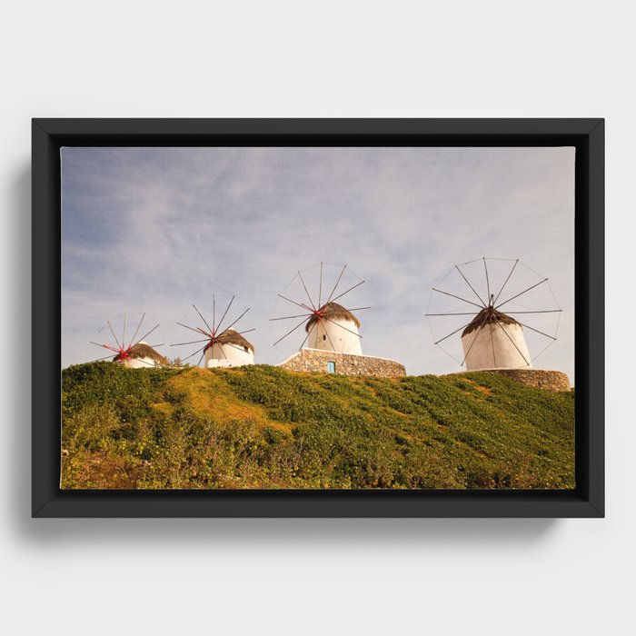 Windmills Framed Canvas