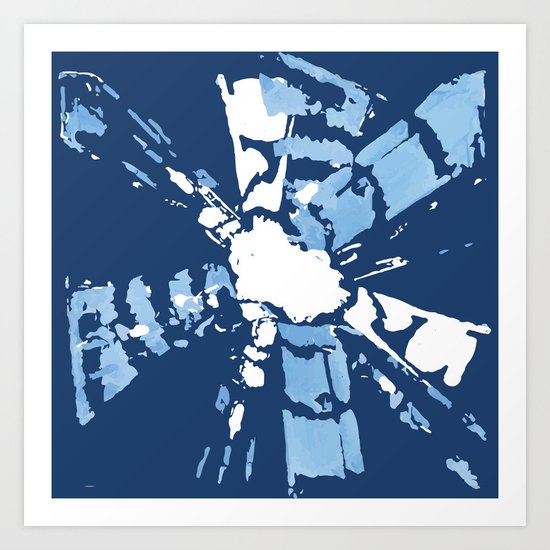 Blue Shibori tie-dye Art Print