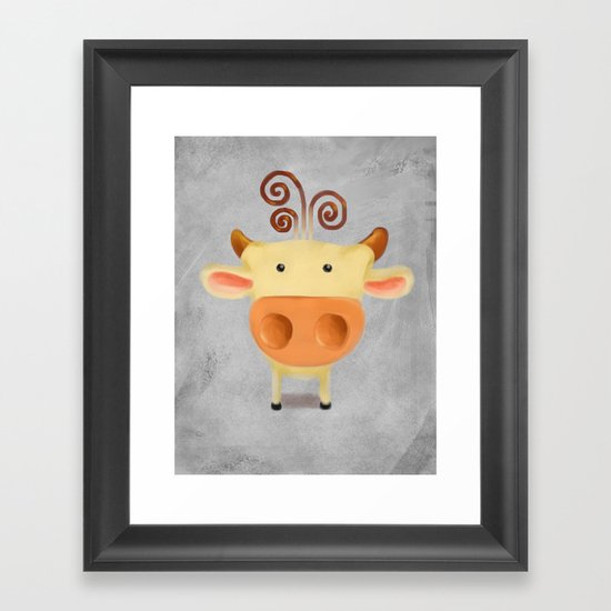 little cow Framed Art Print