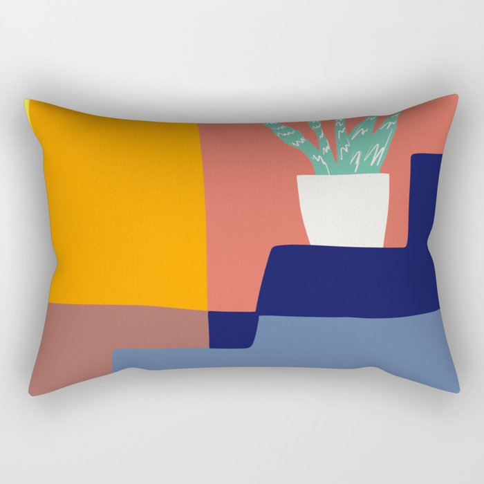 Pot plant by the stairs Rectangular Pillow