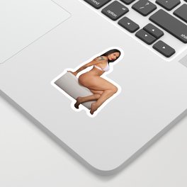 Naked woman, erotica, curvy female body water colour artwork Sticker