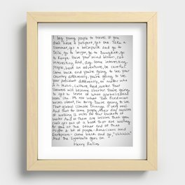 Young Traveler Quote Recessed Framed Print