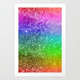 Rainbow Glitter Art Print