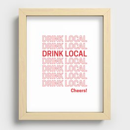 Drink Local (Bodega Bag Repeat) Recessed Framed Print