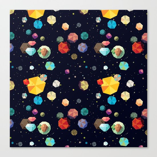 Low Poly Space Canvas Print