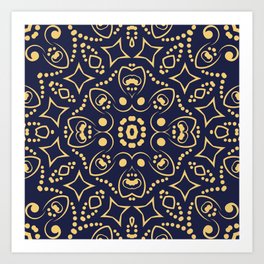 Pattern purple gold Art Print