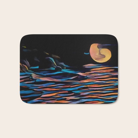 Moon over Beach Bath Mat