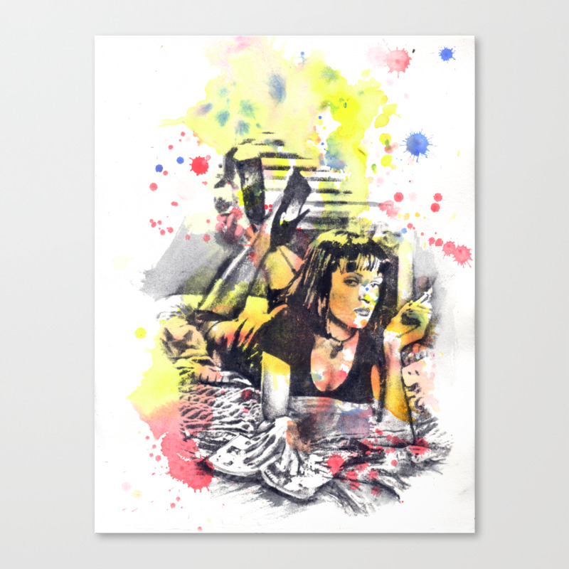 Uma Thurman From Pulp Fiction Canvas Print By Idillard Society6
