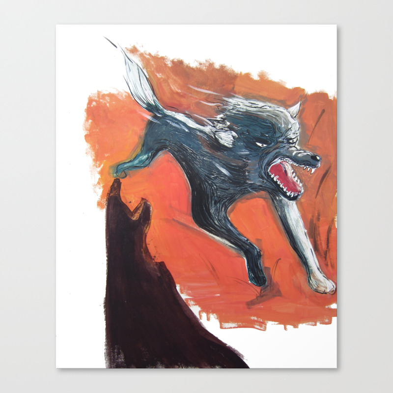 Angry Dog Canvas Print By Emiliajesenska Society6