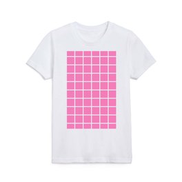 GRID DESIGN (WHITE-PINK) Kids T Shirt