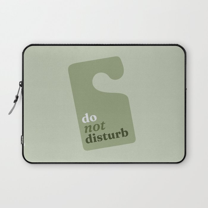 Do not disturb sign - olive Laptop Sleeve