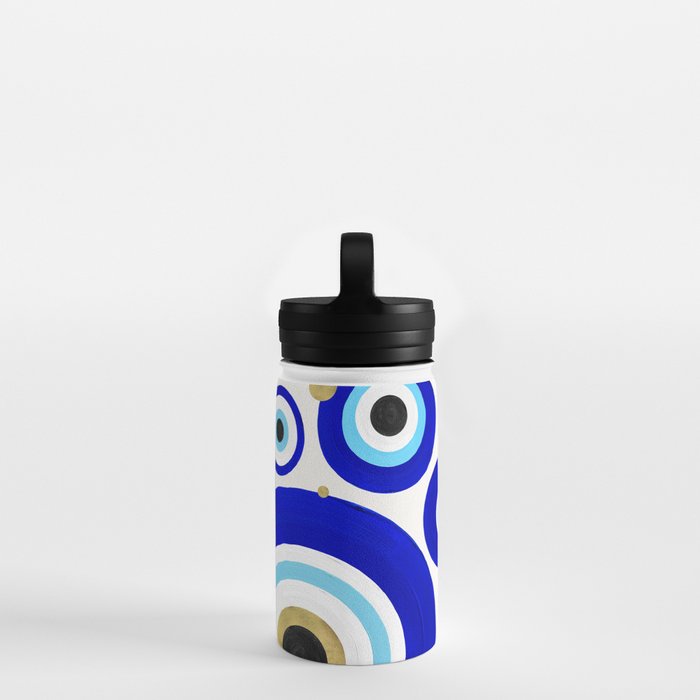 Evil Eye Charms on White Water Bottle by Cat Coquillette