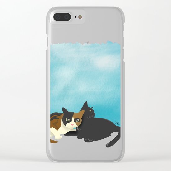 Two cats Clear iPhone Case