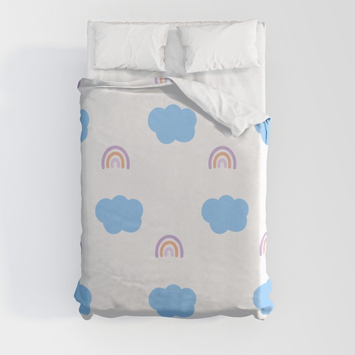 Rainbow and Cloud Duvet Cover