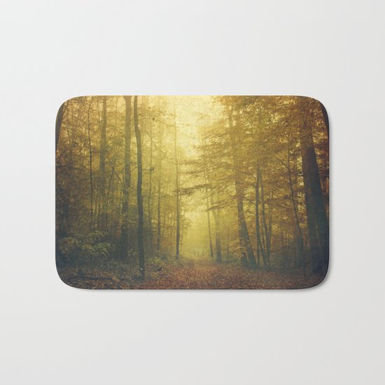 fall morning forest Bath Mat