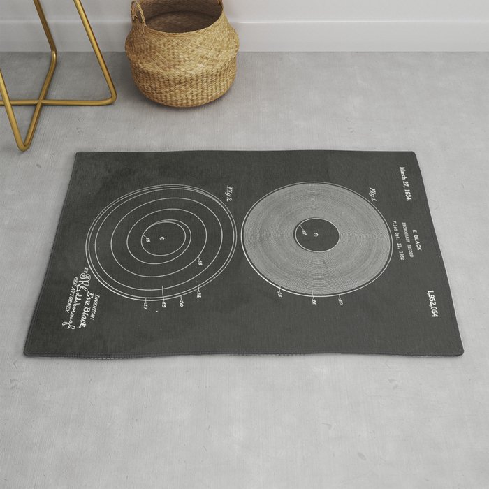 Phonograph Record Vintage Patent Rug