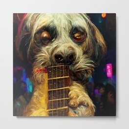 Dog Playing A Guitar At A Club Photo Realistic Metal Print | Playing, Intricate, Photo, At, Club, Dog, Graphicdesign, B Da Ec Aeaf Aad, A, Guitar 
