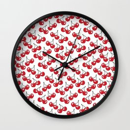 Cherry pattern, 60s look, amazing rockabilly clothing Wall Clock