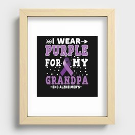 Purple For Grandpa Alzheimer's Awareness Recessed Framed Print