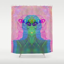 Pink Tripp Alien Shower Curtain