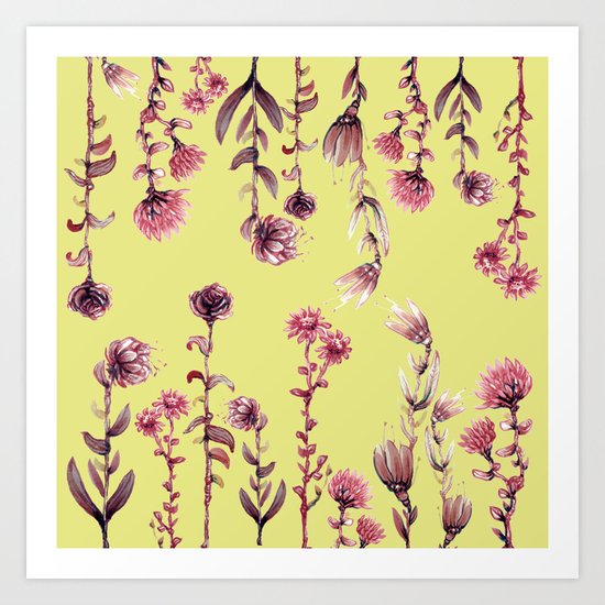 pink water color Garden Art Print