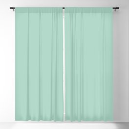 Mid Century Modern Pastel Teal Solid Blackout Curtain
