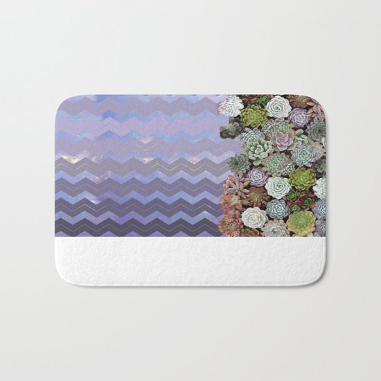 Lavender Opal & Succulent Chevron Bath Mat