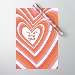 Lesbian Flag Valentines Day Love Motivational Heart Wrapping Paper