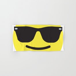 Smiling with Sunglasses Emoji Hand & Bath Towel