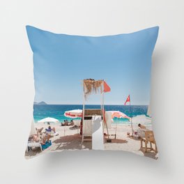 A Day at the Beach - Kaputaş Plajı, Turkey Throw Pillow