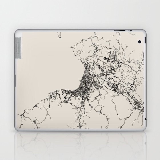 Indonesia, Manado - Black & White Map Laptop & iPad Skin