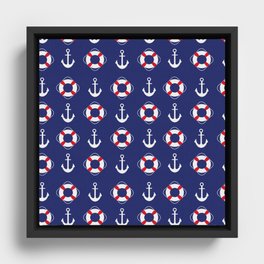 Modern Nautical Blue Collection Framed Canvas