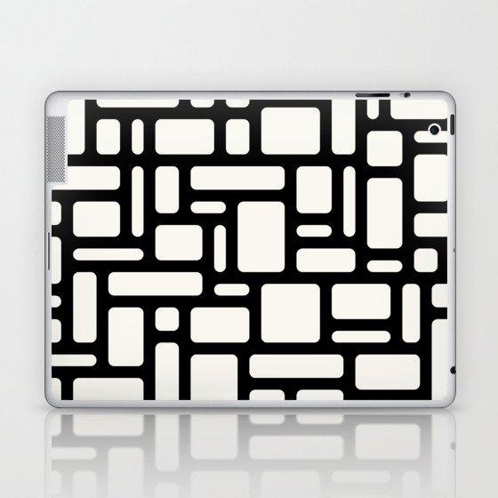 Squares & Rectangles - Black & White Laptop & iPad Skin