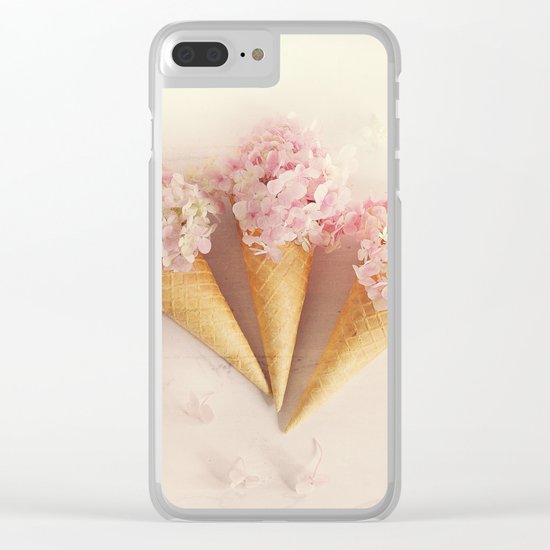 fresh flowers in ice cream cone Clear iPhone Case